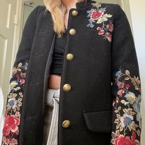 Embroidered Zara military jacket